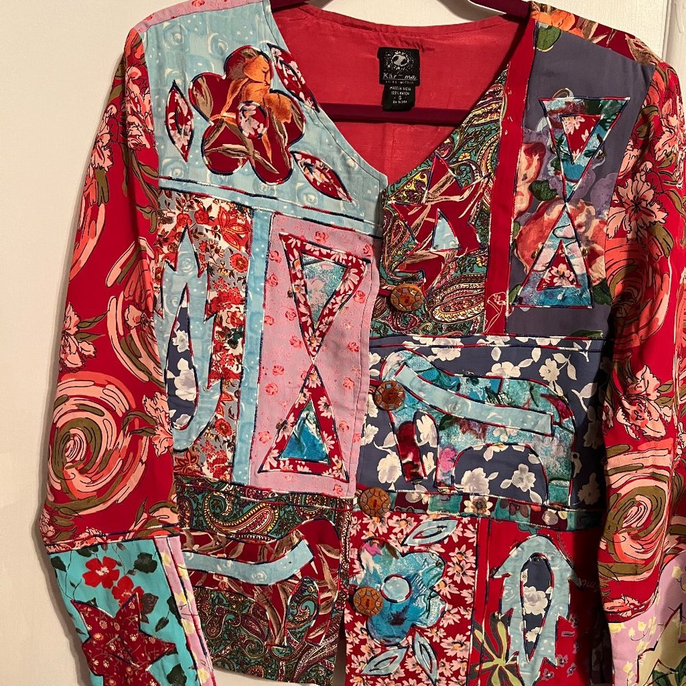 KAR--MA Rayon button down light blazer SZ S
